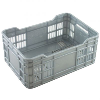 C021MS Ящик для фруктів 20x14x9 см, пластик, колір срібний