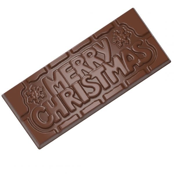 12025 CW Форма для шоколадної плитки "Merry Christmas" 118х50 мм h 8 мм, 1х4 шт./45 г