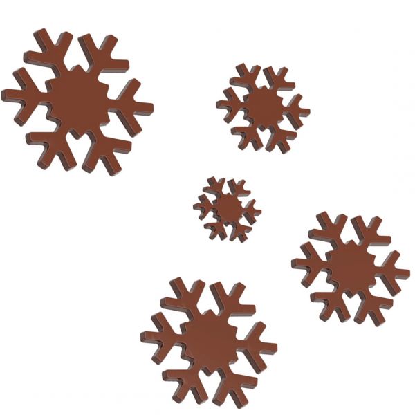 1770 CW Форма для шоколаду "сніжинки" Ø90, Ø81, Ø70, Ø54, Ø39х5,5 мм, 1х5 шт. 5 фігур