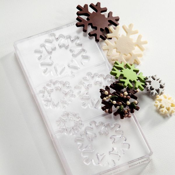 1770 CW Форма для шоколаду "сніжинки" Ø90, Ø81, Ø70, Ø54, Ø39х5,5 мм, 1х5 шт. 5 фігур