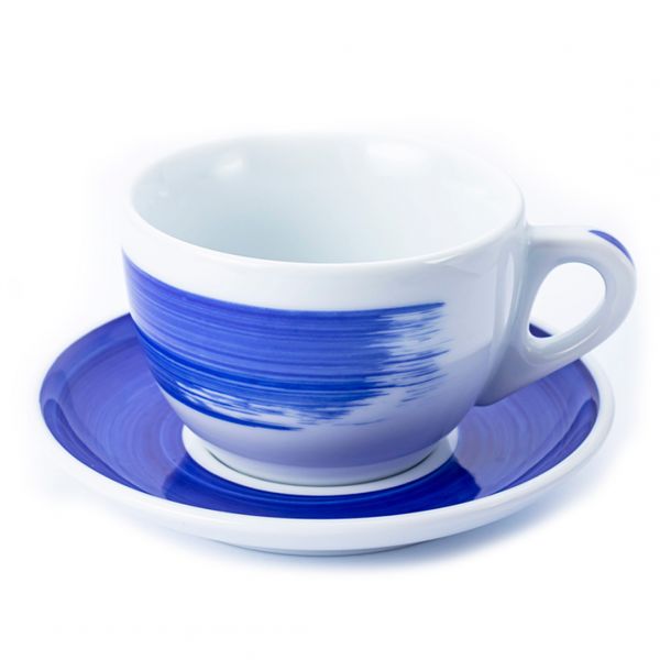 35127 Чашка cappuccino large 260 мл Blue stroke B "Verona Millecolori Hand Painted Brush stroke B Bl