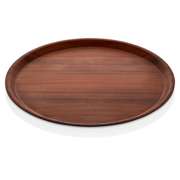 38.CE Таця ламінована d-38 см в кольорі Walnut