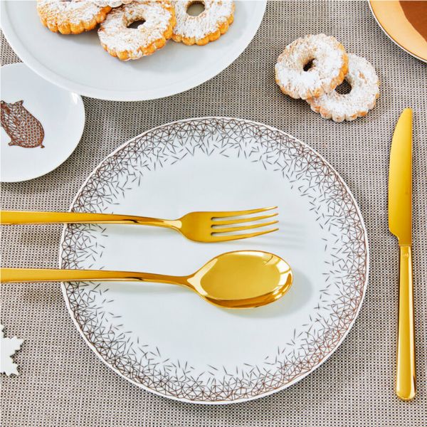 52713G25 Ложка десертна PVD Gold "Linear"