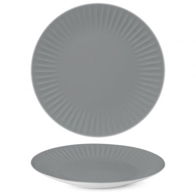 RIB2127-X9243 Тарілка кругла 27 см, колір сірий Gravel Grey, серія "Ribby color"