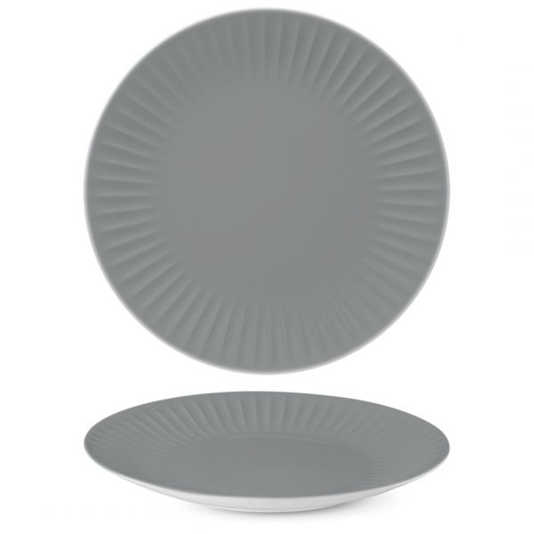 RIB2127-X9243 Тарілка кругла 27 см, колір сірий Gravel Grey, серія "Ribby color"