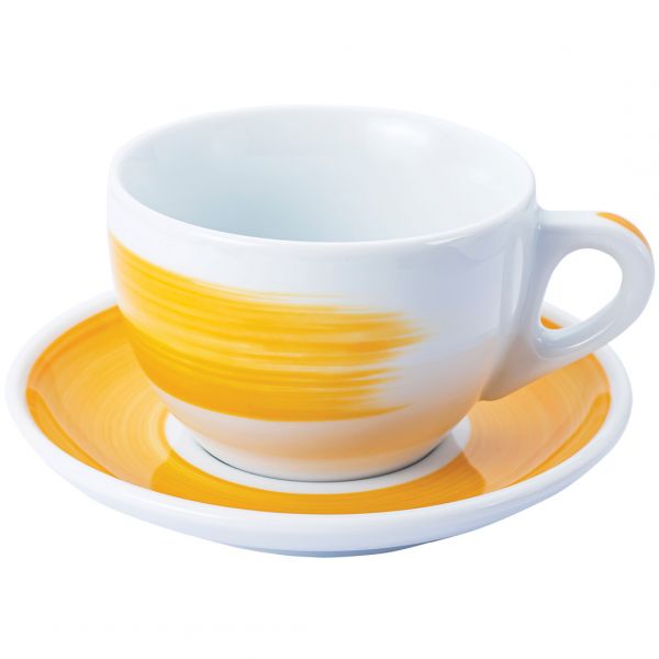 35128 Чашка cappuccino large 260 мл Yellow stroke B "Verona Millecolori Hand Painted Brush stroke B