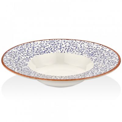TN-EA-ZT-25-CK Тарілка для пасти з піднятим бортом 25 см (500 мл), декор Edera, серія "Tinta"