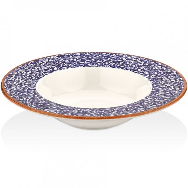 TN-EС-GT-25-CK Тарілка для пасти з прямим бортом 25 см (400 мл), декор Edera Cobalt, серія "Tinta"