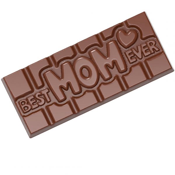 12016 CW Форма для шоколадної плитки "Best mom ever" 118х50 мм h 8 мм, 1х4 шт./45 г