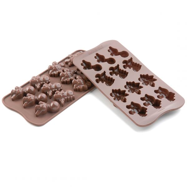 SCG16 Форма силіконова для шоколаду "динозаврики" 40х33х16 мм