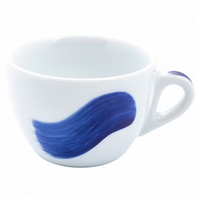 35187 Чашка cappuccino 180 мл Blue "Verona Millecolori Hand Painted Brush stroke A with handle"