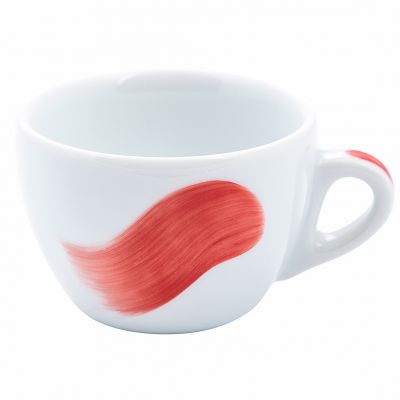 35185 Чашка cappuccino 180 мл Red "Verona Millecolori Hand Painted Brush stroke A with handle"