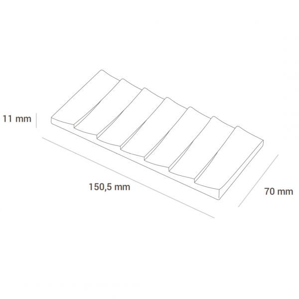 CH002 Форма для шоколаду ONDA T 150x70  h11 мм (3 шт.)