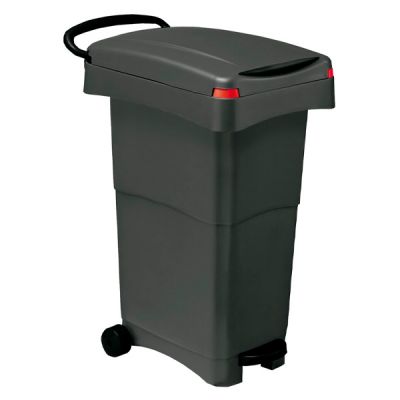 151-GRN Контейнер для сміття 650х400 h810 мм, 80 л (сірий) з куточками 4 кольорів для сортування смі