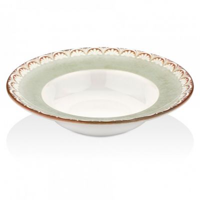 TN-RM-ZT-25-CK Тарілка для пасти з піднятим бортом 25 см (400 мл), декор Rome, серія "Tinta"