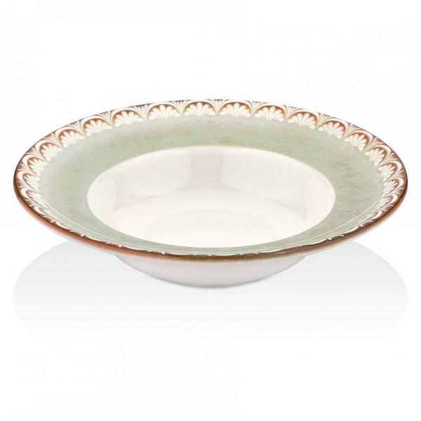 TN-RM-ZT-25-CK Тарілка для пасти з піднятим бортом 25 см (400 мл), декор Rome, серія "Tinta"