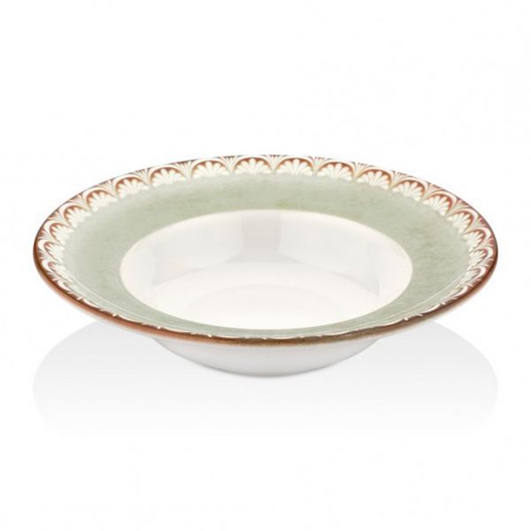 TN-RM-GT-25-CK Тарілка для пасти з прямим бортом 25 см (400 мл), декор Rome, серія "Tinta"