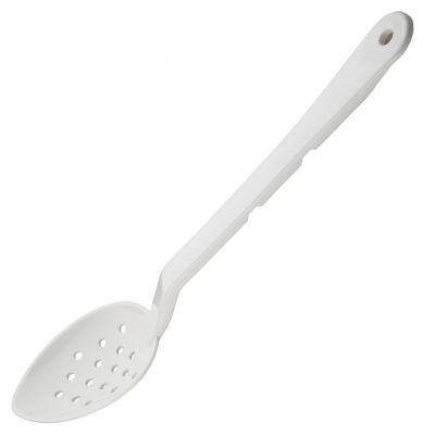 BO718WH Ложка з полікарбонату перфорована біла 33 см
