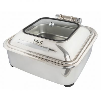 190230 Чафіндіш квадратний з гідравлічною кришкою 425x425x310 (с. р.), GN 2/3 h 65 - 1 шт