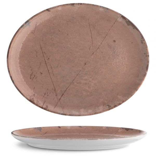 ISC3028-K0009 Блюдо овальне 28x22 см серія "Isabelle" декор "Stone Ginger"