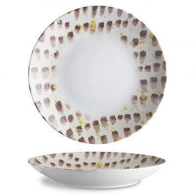 ISC1929-K0016 Тарілка глибока 29 см серія "Isabelle" декор "Brown Brush"