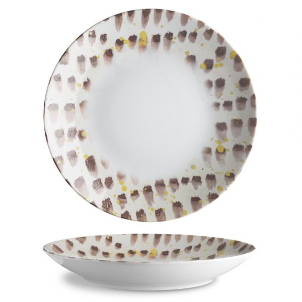 ISC1929-K0016 Тарілка глибока 29 см серія "Isabelle" декор "Brown Brush"