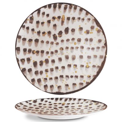 ISC2130-K0014 Тарілка кругла 30 см серія "Isabelle" декор "Brown Brush"
