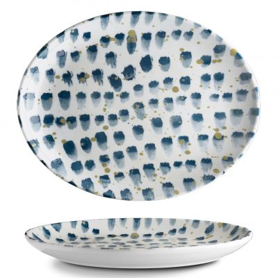 ISC3032-K0013 Блюдо овальне 32х26 см серія "Isabelle" декор "Blue Brush"