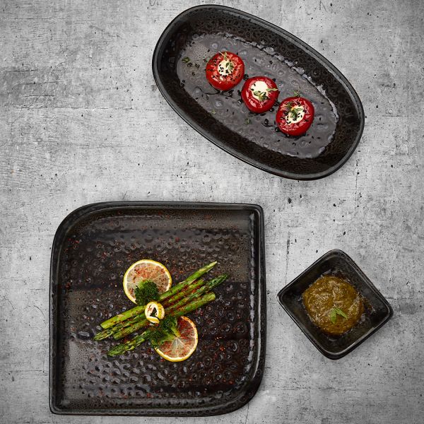 CW-BL-ZT-21-CK Тарілка глибока низька 21 см (500 мл), декор Black, серія "Cowry"