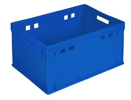 Пластиковий ящик суцільний 600х400х300мм синій