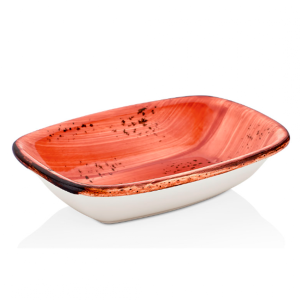 HA-LT-ZT-12-DKY Тарілка прямокутна глибока 12 см, колір теракотовий (Laterite), серія "Harmony"