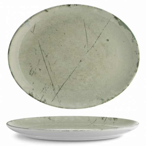 ISC3020-K0010 Блюдо овальне 20*16 см серія "Isabelle" декор "Stone Green"