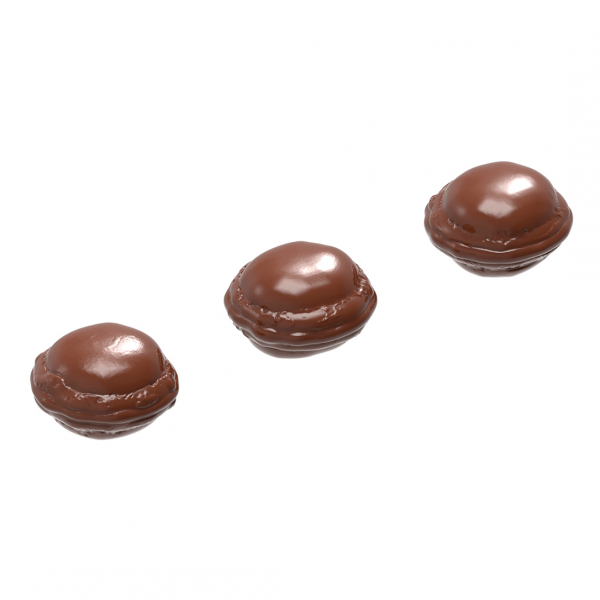 1591 CW Форма для шоколаду "MACARON DE PARIS" 30x30 мм h 10 мм (3 фігури), 3х6 шт./5 г