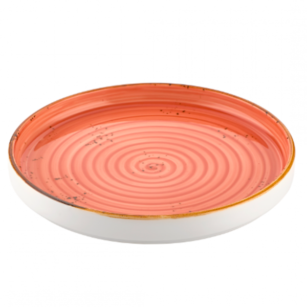 HA-LT-HL-27-RD Тарілка кругла з бортом 90° 27 см, колір теракотовий (Laterite), серія "Harmony"