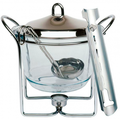 65067 Марміт прямокутний з круглою скляною ємністю 24,4х32 см, h 28 см, 4 л