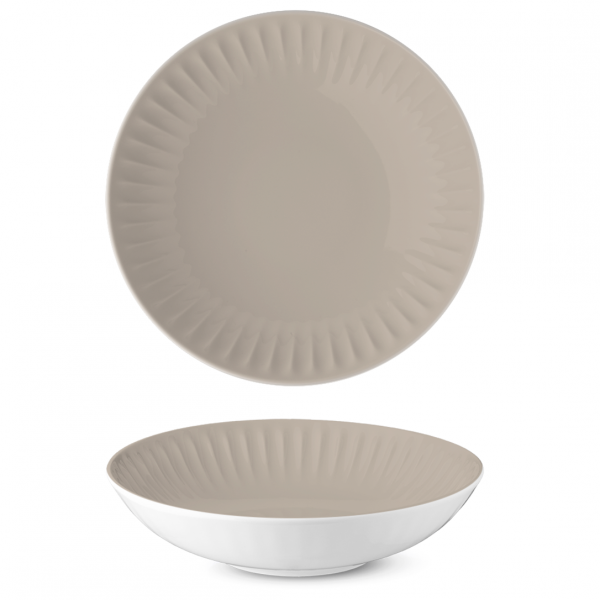 RIB1922-X9244 Тарілка глибока кругла 22 см,  колір Almond, серія "Ribby color"