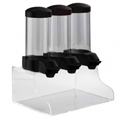 DC32508 ВП Диспенсер на 3 відсіки 42х30 h58 см (циліндр h25 см) 7,5 л чорний колір