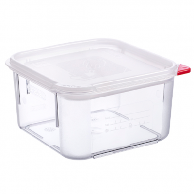 31851 Контейнер квадратний для зберігання з кришкою 195x195xh100  мм з полікарбонату, 2 л