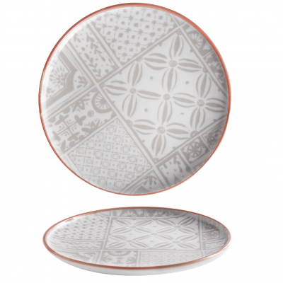 OPT2129-K0053 Тарілка кругла 29 см серія "Optimo" декор "Mosaic Bold Red Line"