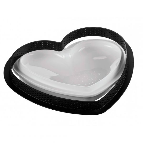 KIT TARTE RING AMORE 205x190 MM Форма силіконова 190x160х25 мм+1 кільце у формі серця (205x190х20 мм