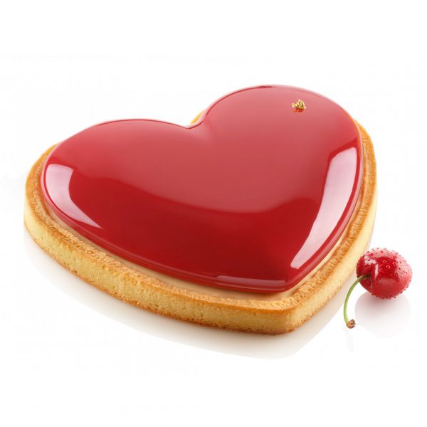 KIT TARTE RING AMORE 205x190 MM Форма силіконова 190x160х25 мм+1 кільце у формі серця (205x190х20 мм