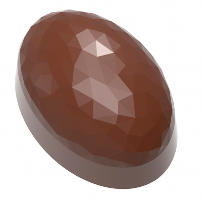 12064 CW Форма для шоколаду "овал з гранями" 35x24,5 мм h 19 мм, 3х7/13 г.