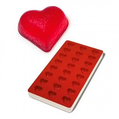 SG03/YL Форма силіконова для мармеладу "сердце" 34x30 mm, h 18 mm+ пластикова основа