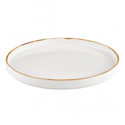 HA-GL-HL-27-RD Тарілка кругла з бортом 90° 27 см,  колір білий (Gleam), серія "Harmony"