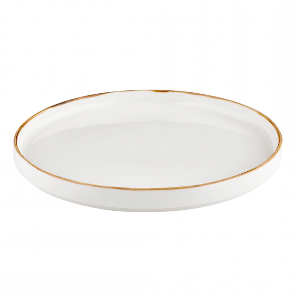 HA-GL-HL-27-RD Тарілка кругла з бортом 90° 27 см,  колір білий (Gleam), серія "Harmony"