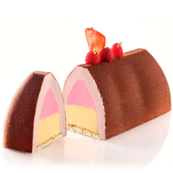 INSERT GIANDUIA/4 Форма силіконова "бюш" 225х60 мм, h 69 мм, v= 0,6 л - 4 шт.+таця