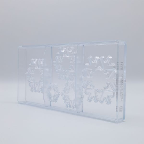 1770 CW Форма для шоколаду "сніжинки" Ø90, Ø81, Ø70, Ø54, Ø39х5,5 мм, 1х5 шт. 5 фігур