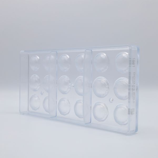 1591 CW Форма для шоколаду "MACARON DE PARIS" 30x30 мм h 10 мм (3 фігури), 3х6 шт./5 г