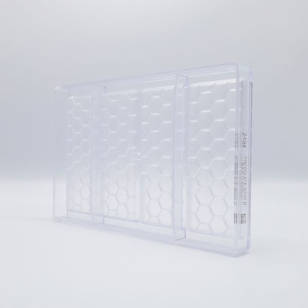 2454 CW Форма для шоколадної плитки "медові соти" 145x58x7,5 мм, 1х4 - 68 г.