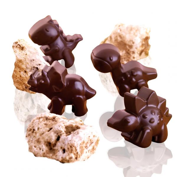 SCG16 Форма силіконова для шоколаду "динозаврики" 40х33х16 мм